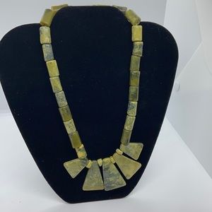 Geometric jade necklace